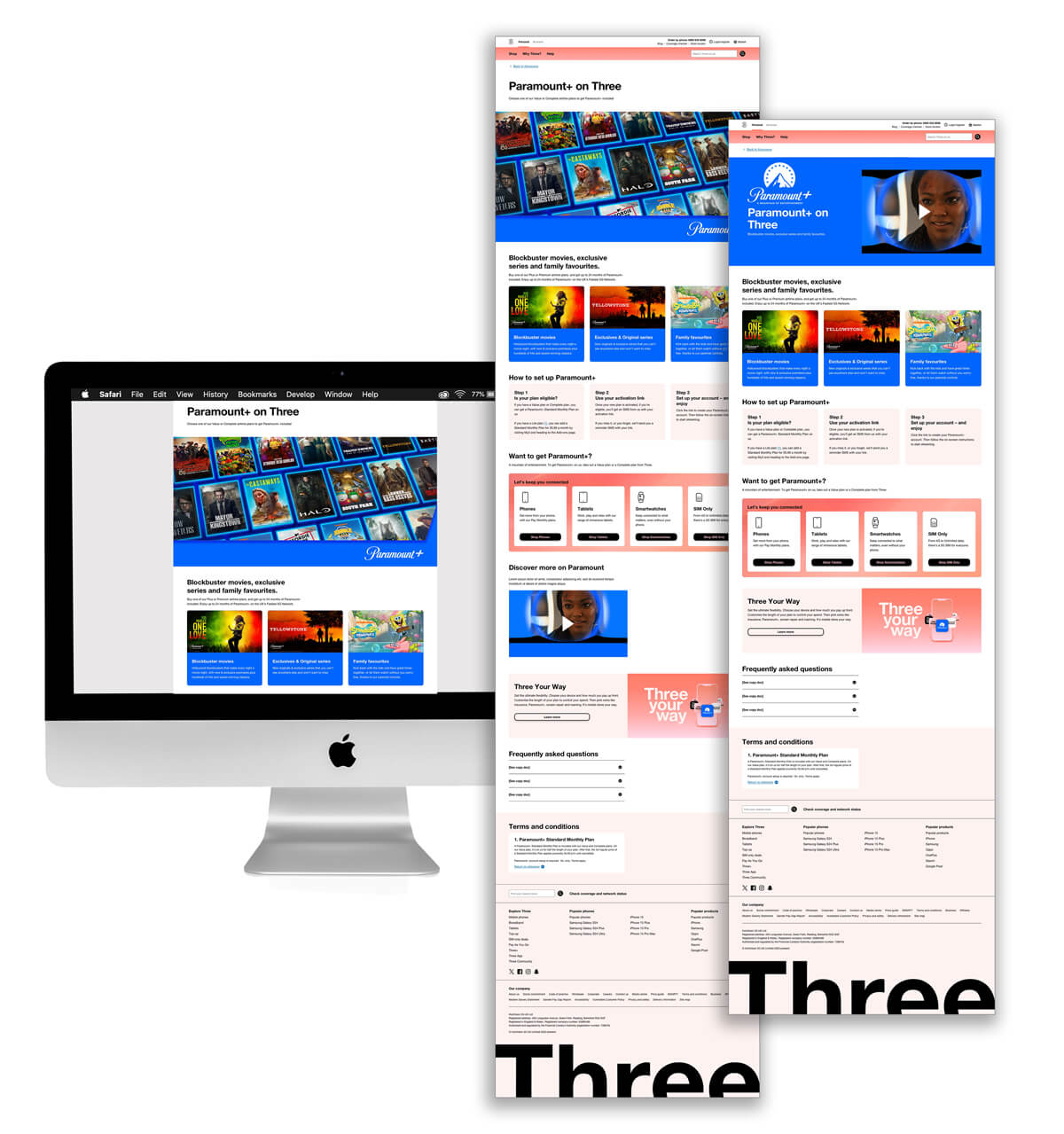 Paramount+ page desktop mockup
