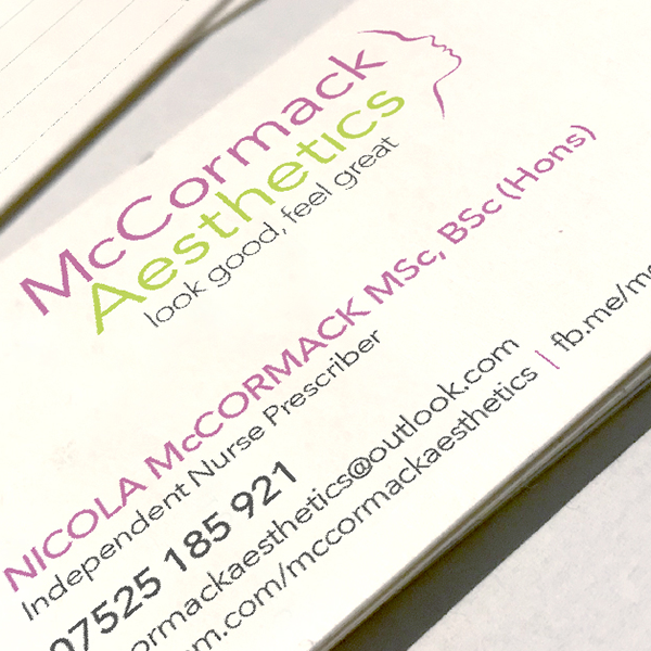 McCormack Aesthetics business Card