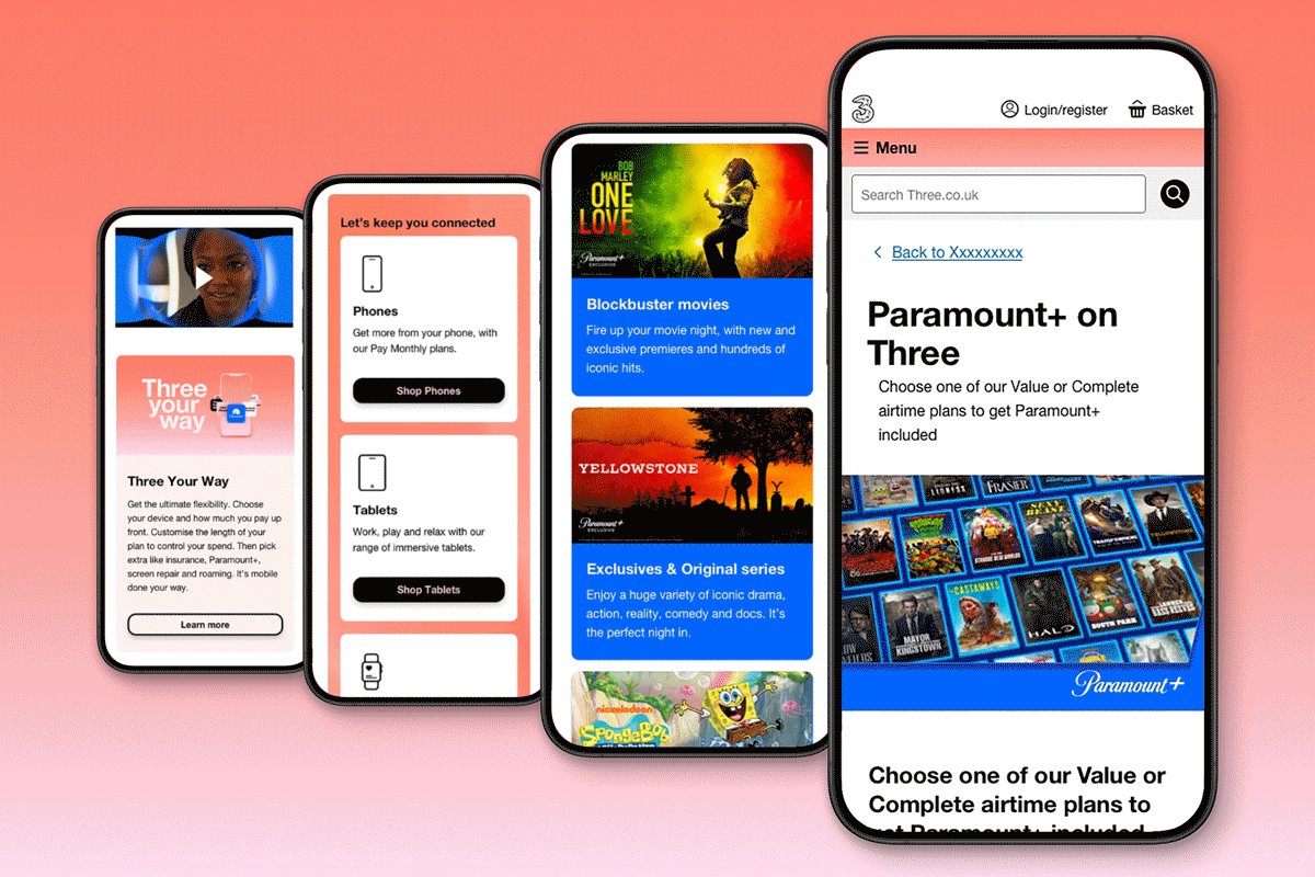 Paramount+ page mobile mockup