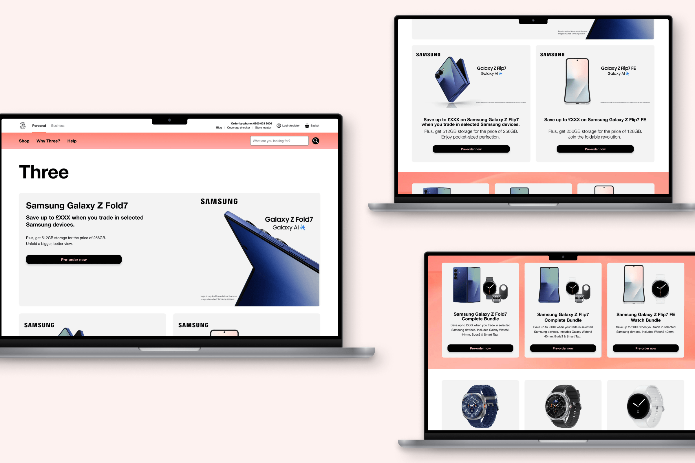 Samsung Galaxy Z Filp & Fold7 homepage takeover desktop
